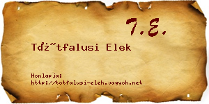 Tótfalusi Elek névjegykártya